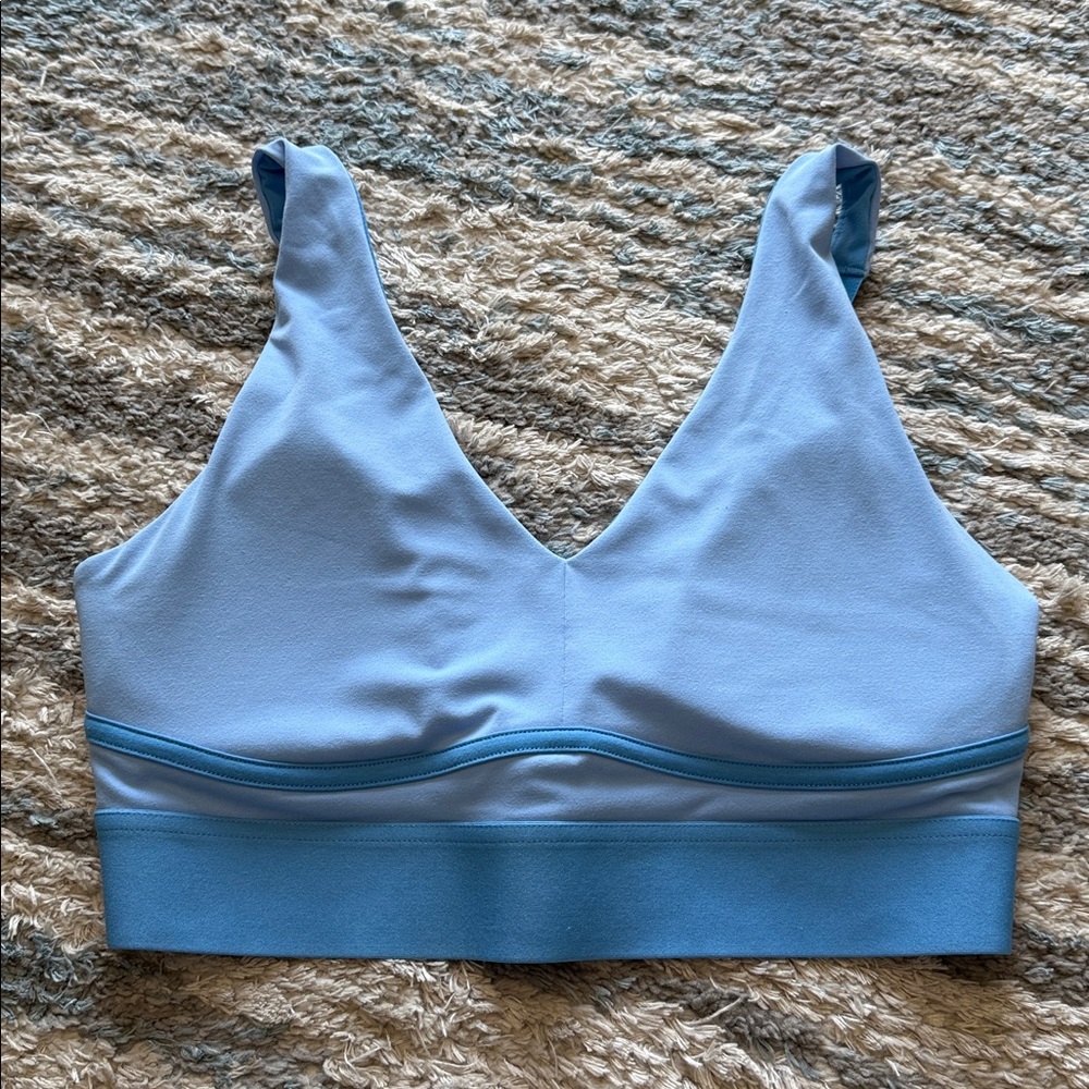 Fabletics Light Blue V-Neck Sports Bra